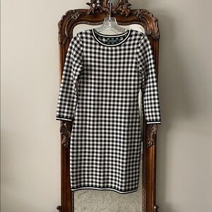 Ralph Lauren Knit Bodycon Houndstooth Dress XS